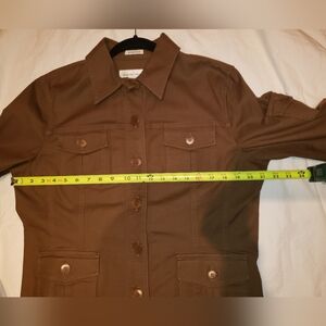 NWOT Jones New York Brown Cargo utility jacket, size L, tailored look